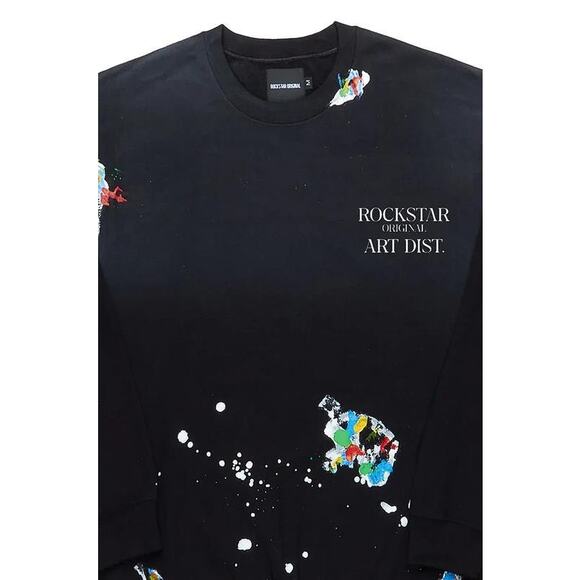 ROCKSTAR ORIGINAL Men's Rockstar Art Dist Black Crewneck Size L In Black - Picture 2 of 11